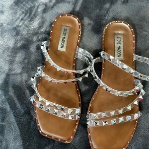 Steve Madden Women's Sandals with Silver Studs - Brown